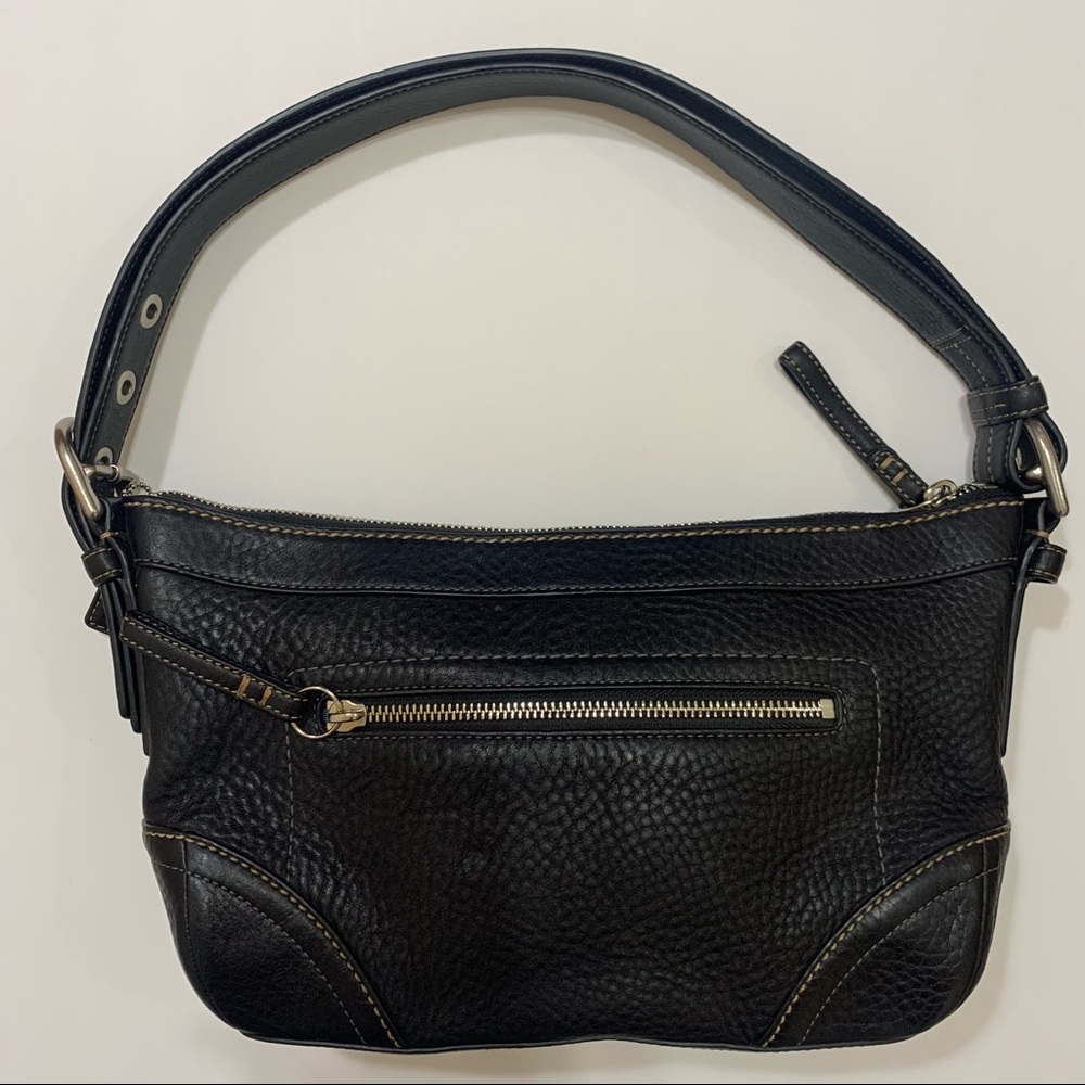 Coach Black Pebbled Leather Shoulder Bag